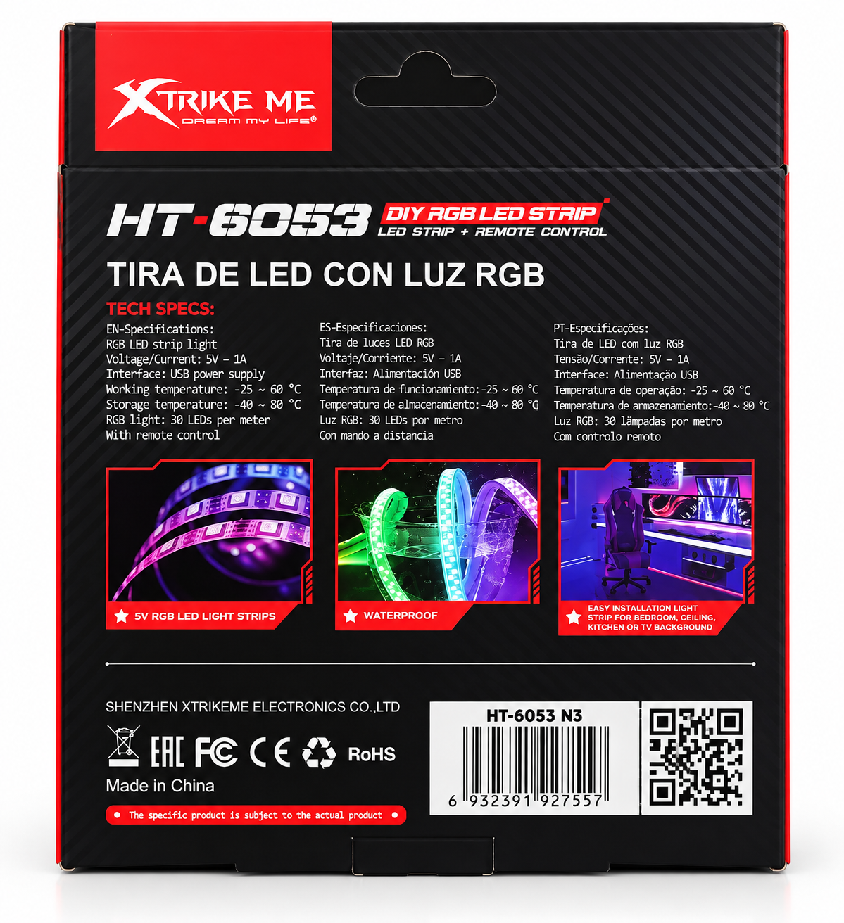 Bandă LED XTrike Me cu Telecomandă – 3m