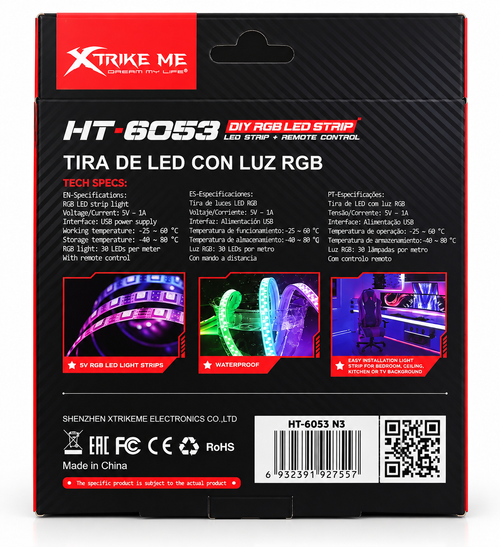 Bandă LED XTrike Me cu Telecomandă – 3m