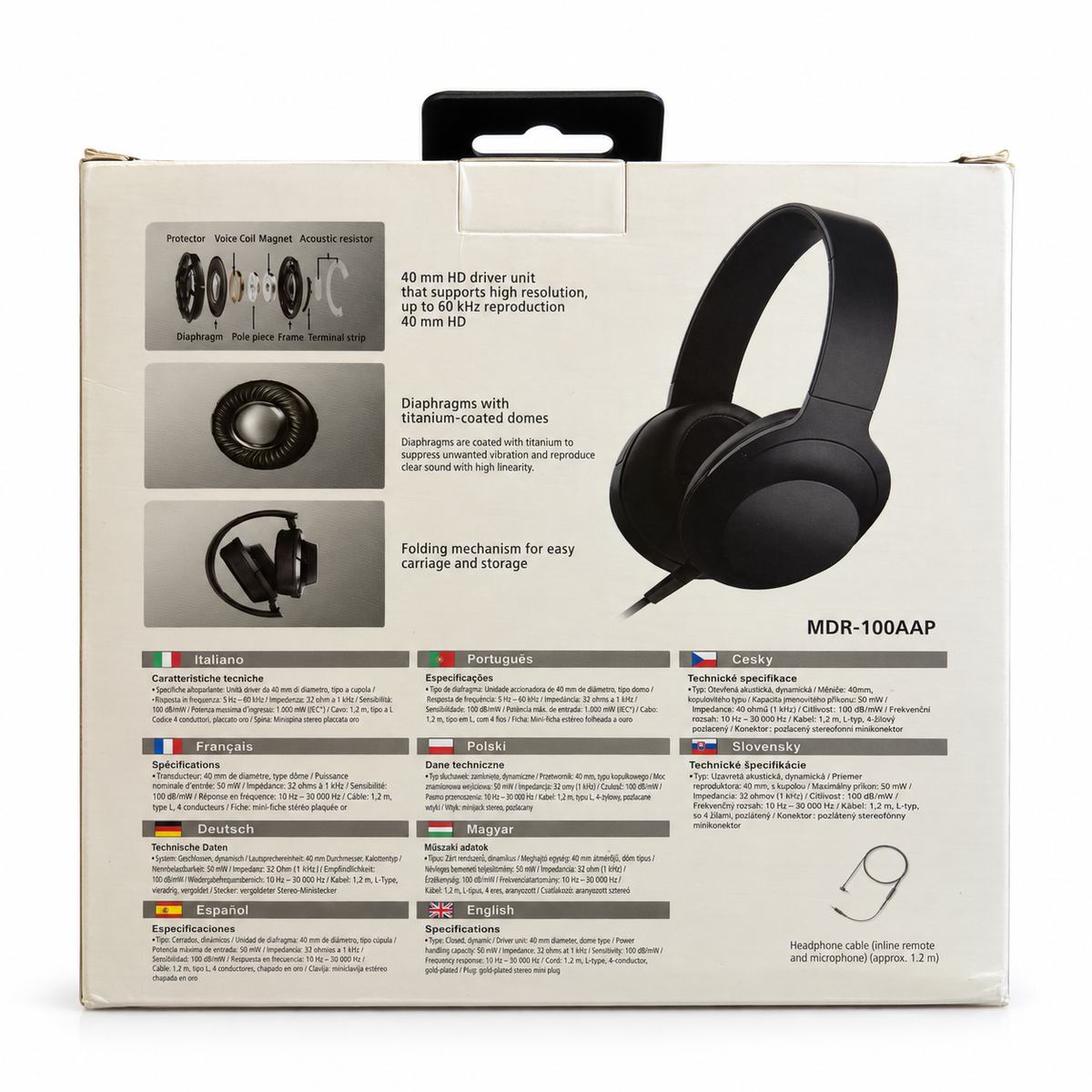 Extra Bass Stereo Headphones MDR-100AAP