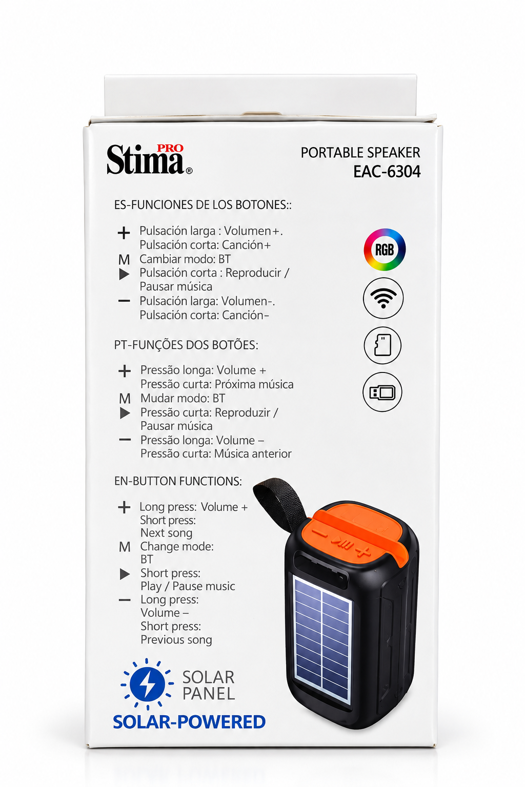 EAC 6304 Solar Powered Speaker – Boxă Wireless cu Suport pentru Telefon