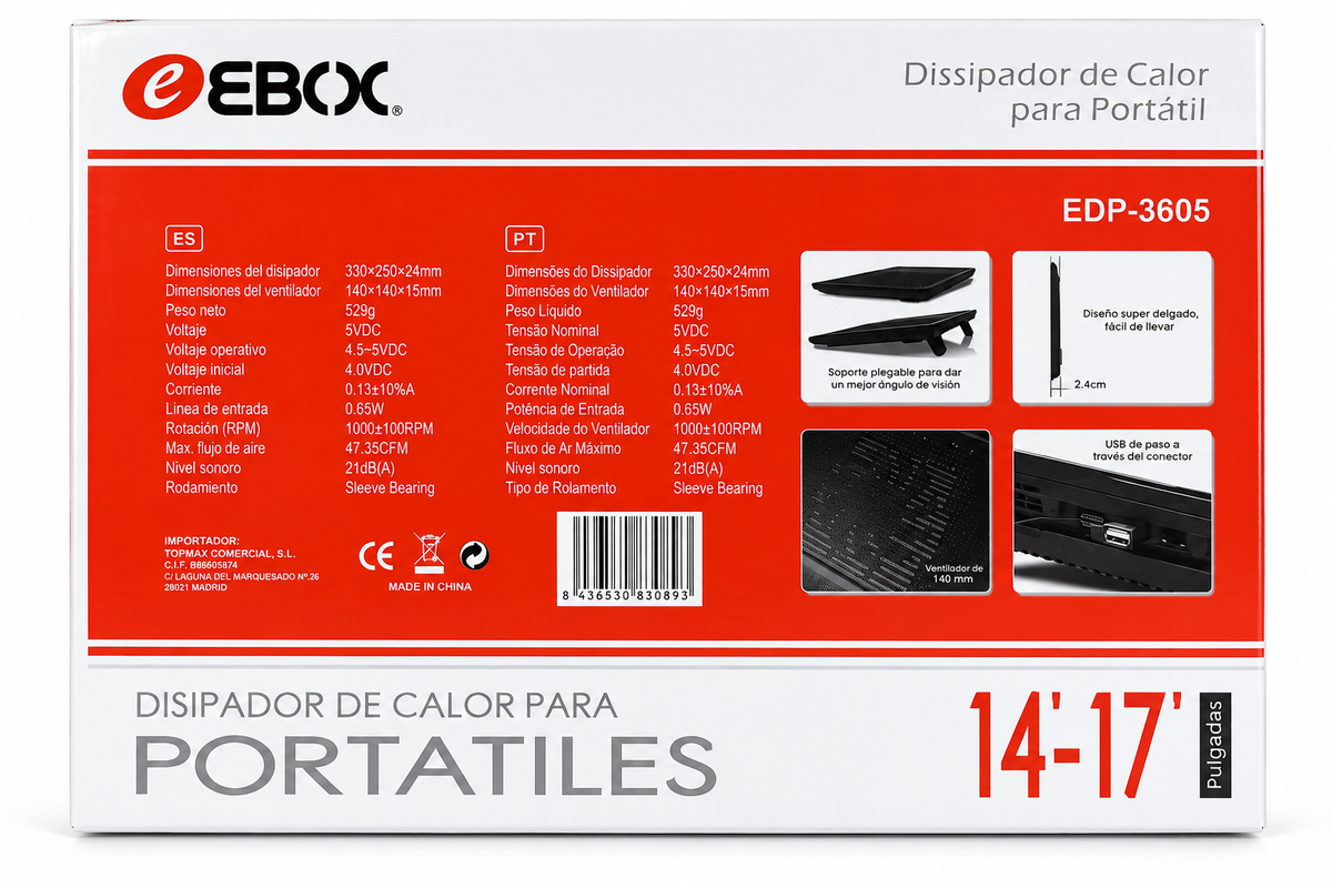 EBOX EDP-3605 – Răcitor Laptop