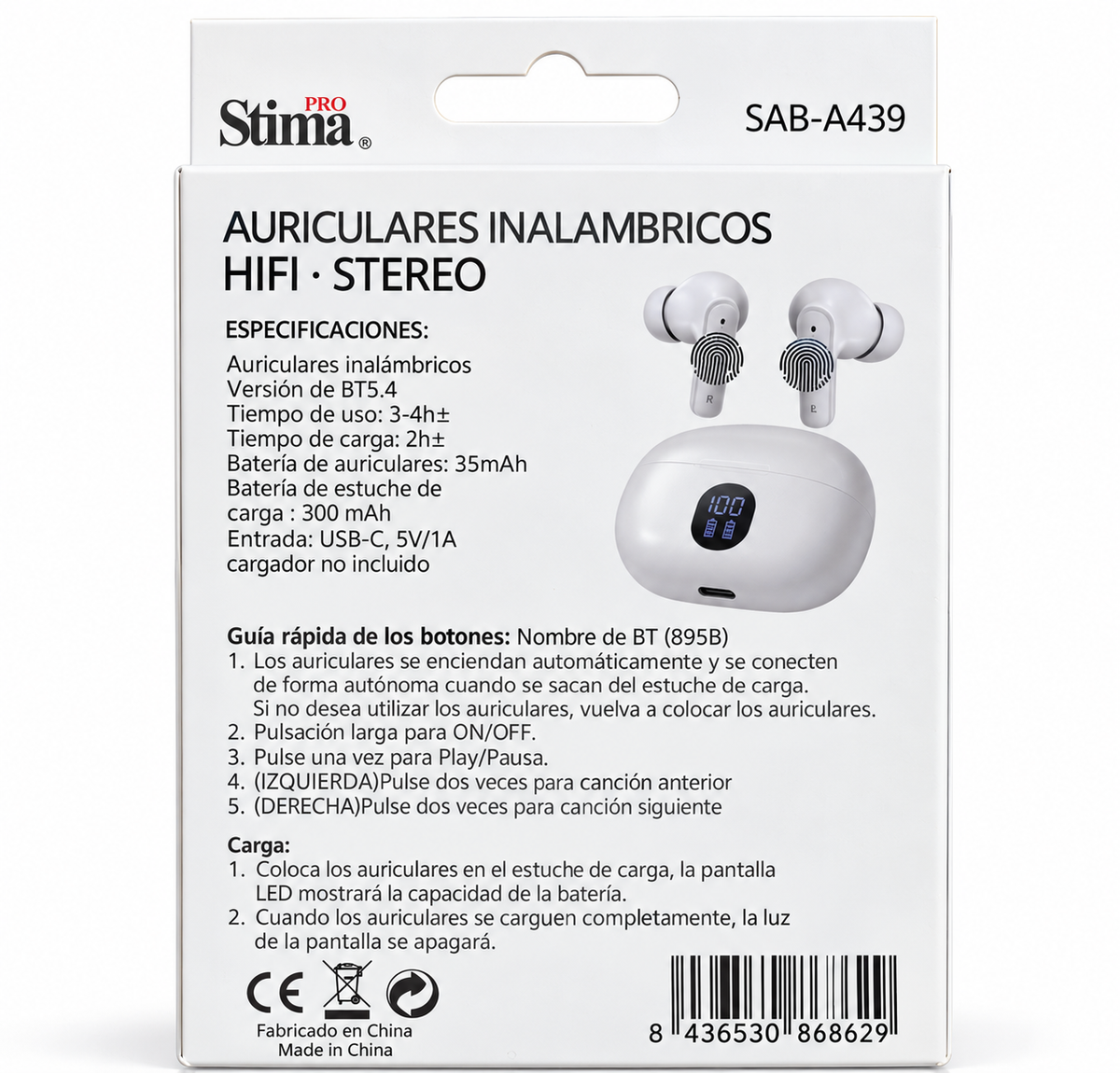 PROSTIMA SAB-A439 – Căști Wireless Airbuds