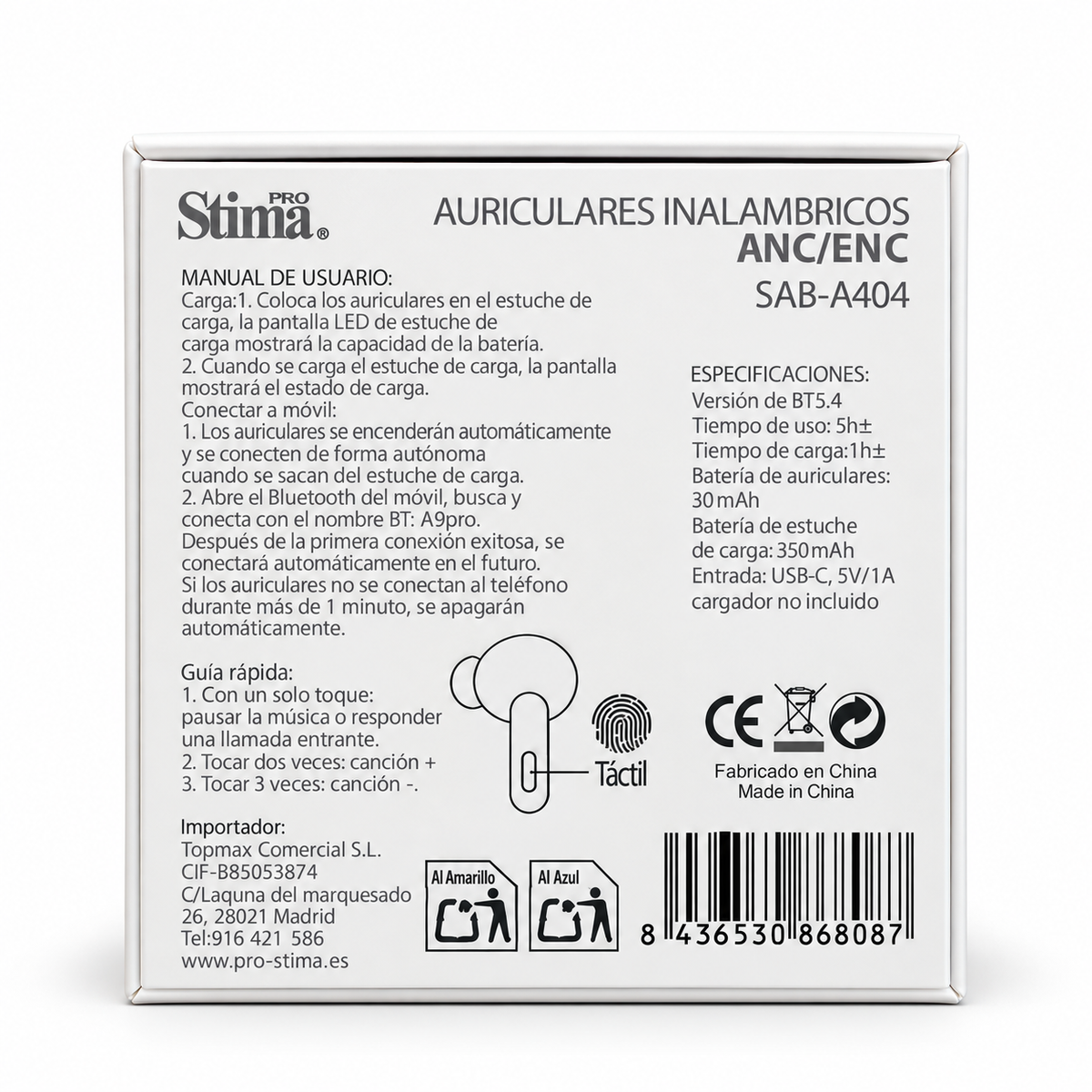 PROSTIMA SAB-A404 – Căști Wireless Airbuds